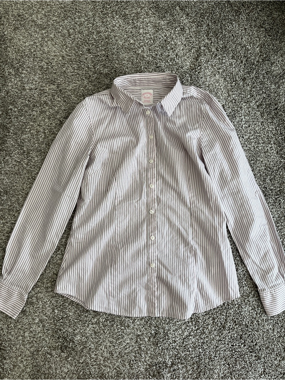 Brooks Brothers Black and Pink Striped Button Down Shirt